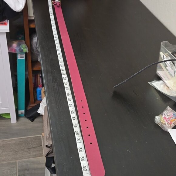 Treasure & Bond Pink and Gold Belt Accessory Richly Dyed Leather Size Small - Picture 8 of 10